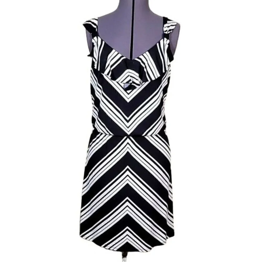 WHBM Chevron Striped Dress Sz S